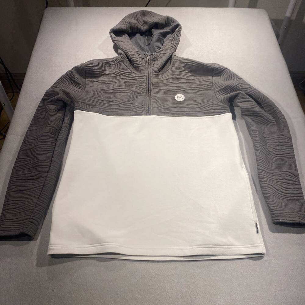 Maven Mens Hoodie 1/4 Zip Size Medium Grey/White